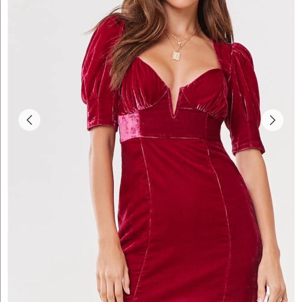 Forever 21 Velvet V-wire Cutout Dress